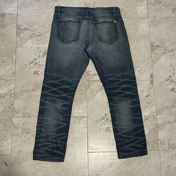 Baldwin The Henley Classic Slim Men's 34 x 31 Distressed Denim Jeans Kansas City - Picture 6 of 10